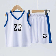 Summer Children's Basketball Uniform Set for Boys and Girls Sports Vest Shorts 23rd Handsome Style Ideal for Students