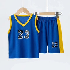 Summer Children's Basketball Uniform Set for Boys and Girls Sports Vest Shorts 23rd Handsome Style Ideal for Students