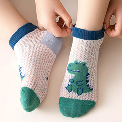 Breathable Cotton Kids Socks 5 Pairs/Lot Cozy Wild Soft Casual Mesh for 1-12Y Summer