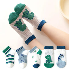 Breathable Cotton Kids Socks 5 Pairs/Lot Cozy Wild Soft Casual Mesh for 1-12Y Summer