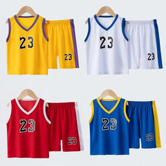 Summer Children's Basketball Uniform Set for Boys and Girls Sports Vest Shorts 23rd Handsome Style Ideal for Students